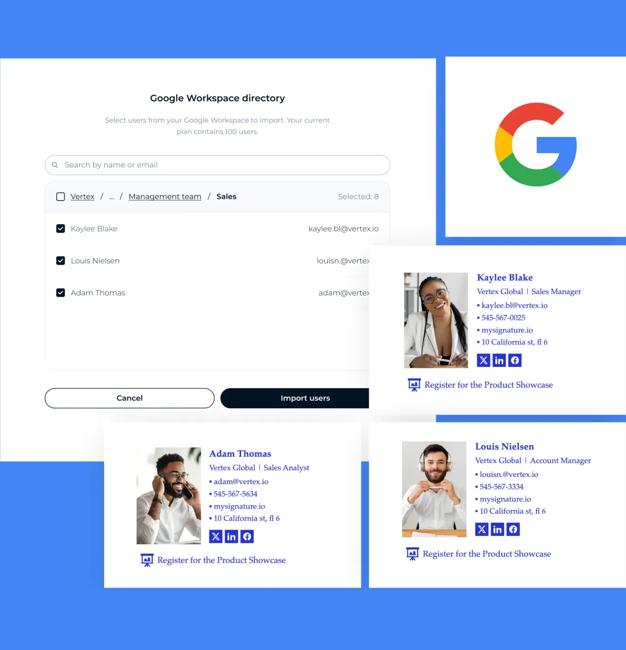 Administración de firmas para Google Workspace
