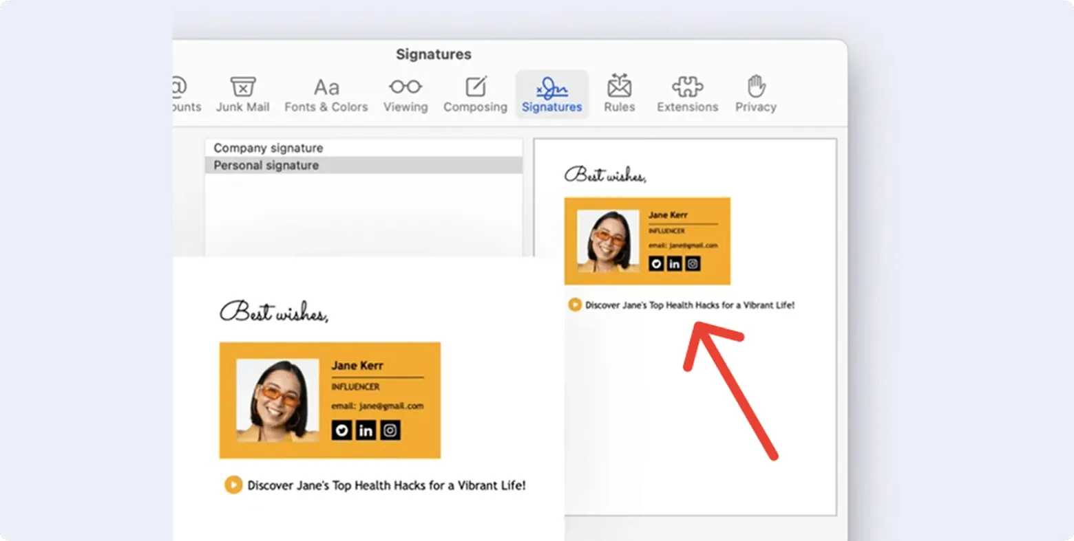 How to Add Instagram Icon to Apple Mail Signature