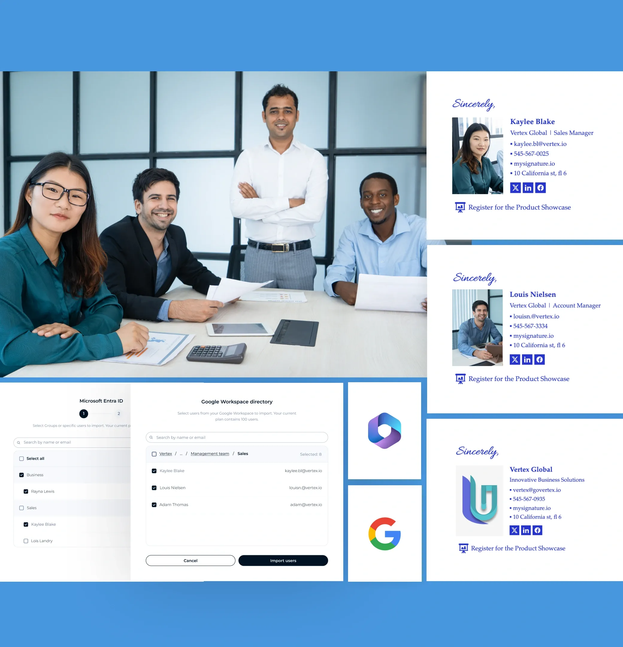 Gestor de firmas de correo electrónico para Google Workspace y Office 365