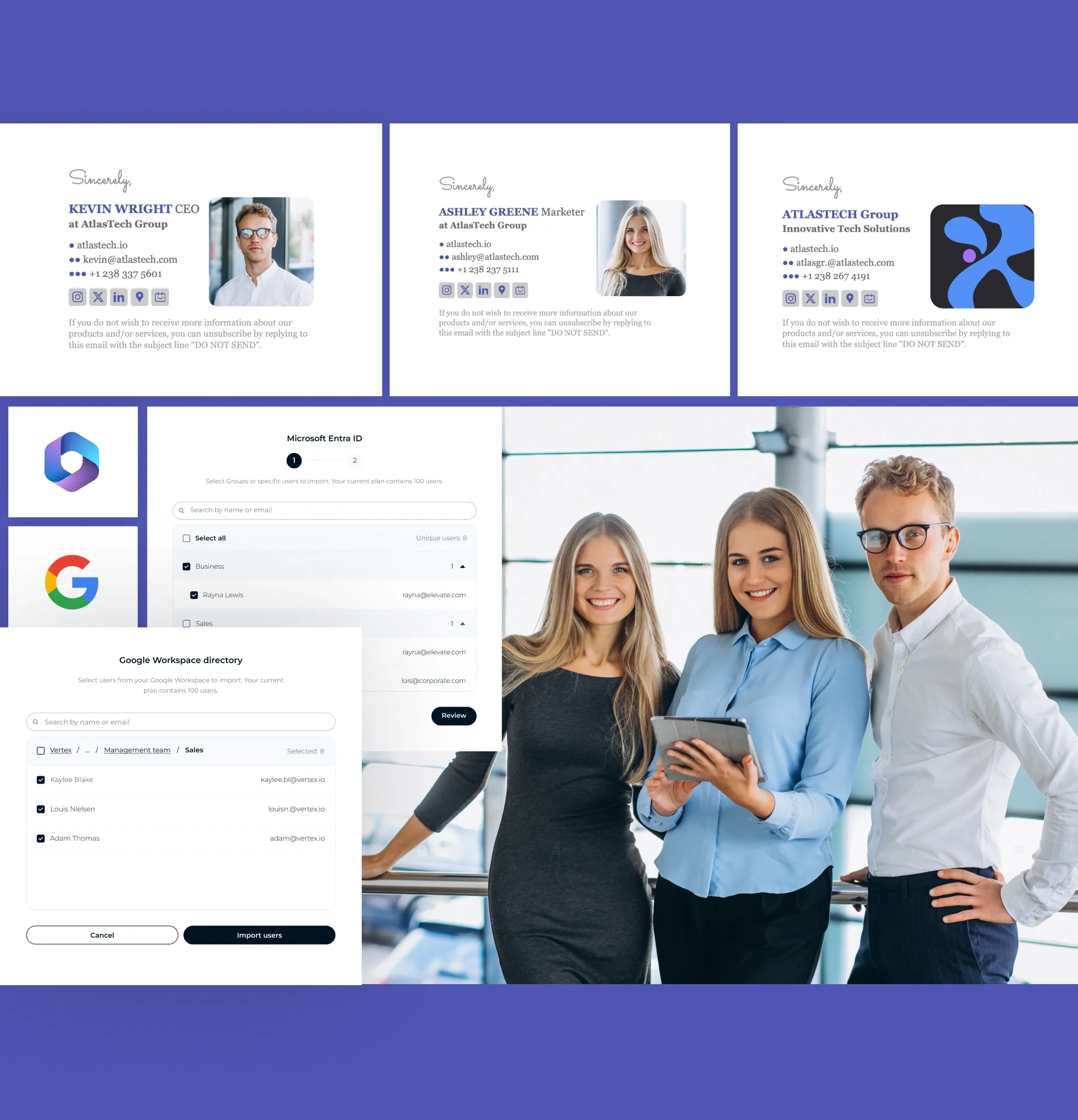Gestor de firmas de correo electrónico para Google Workspace y Office 365