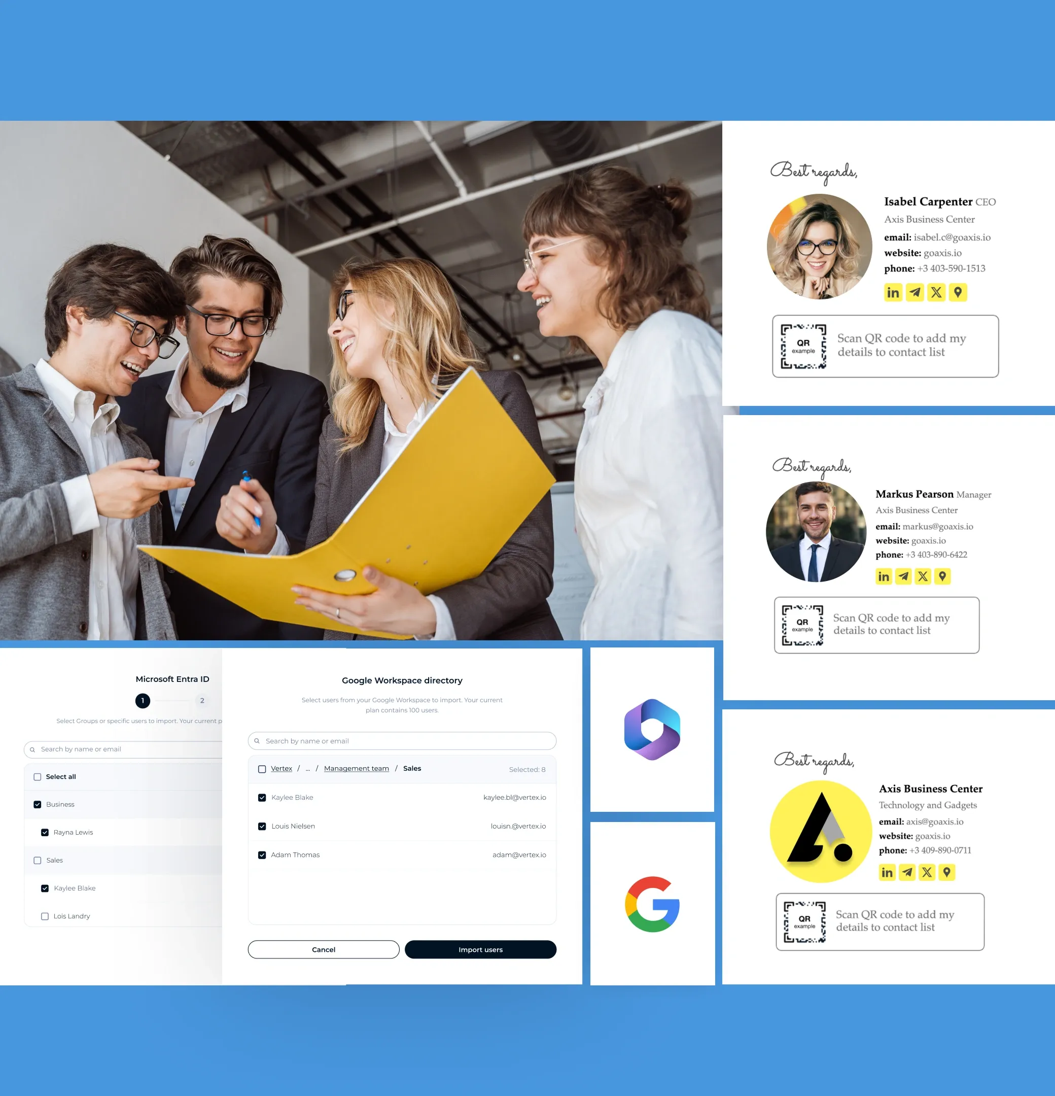Gestor de firmas de correo electrónico para Google Workspace y Office 365
