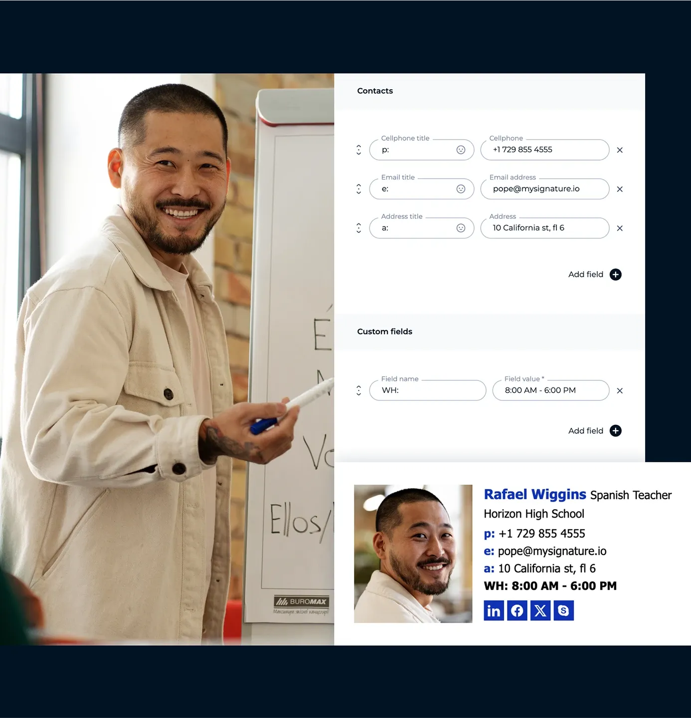 Agrega múltiples formas de contacto