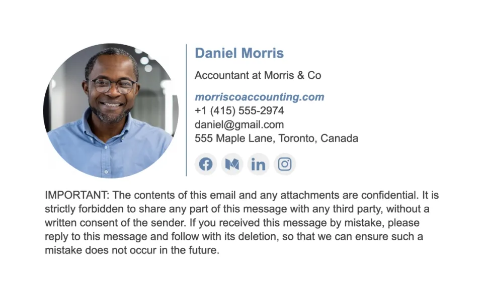 Email signature for accountant